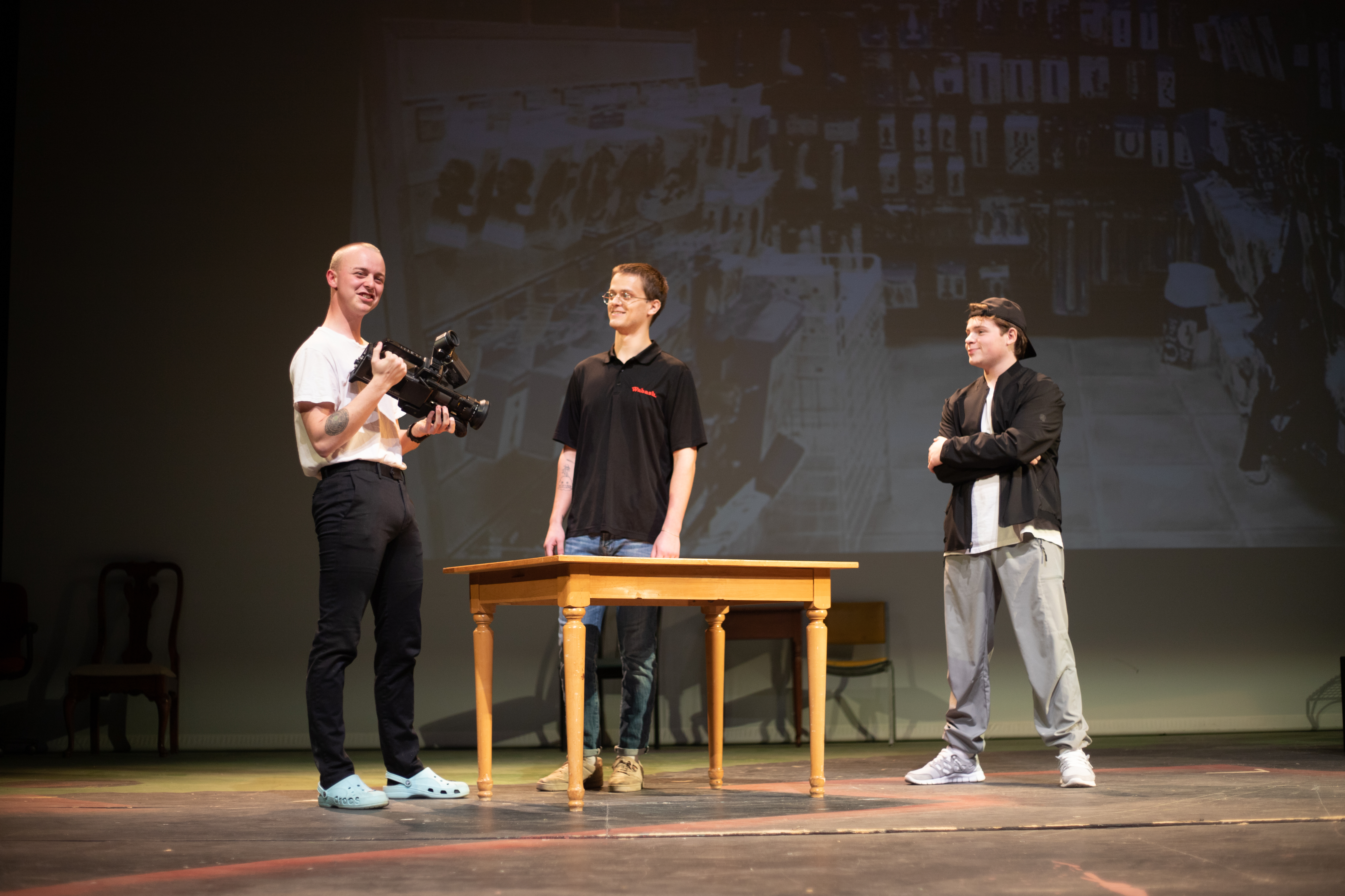 Johannes (far left) said organizing “Saturday Night Live,” a one-night-only production written, directed, and acted entirely by students, was one of his proudest accomplishments at Wabash.